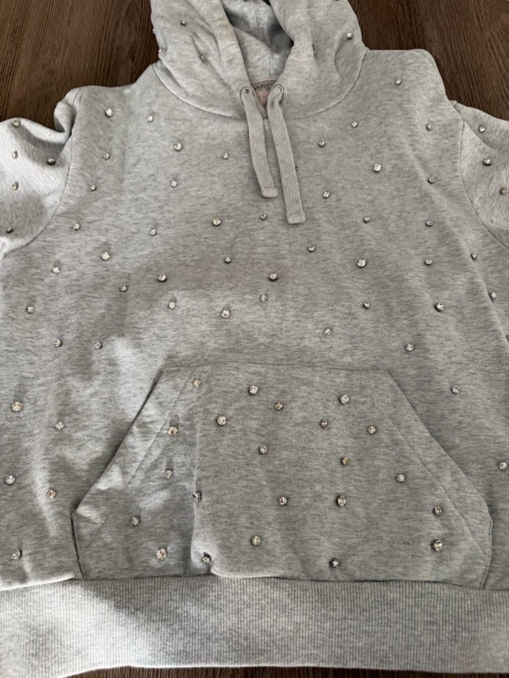 Women GIAMBATISTA Valli for H&M Gray Crewneck Hoodie with Stud Embellishments - Picture 14 of 15